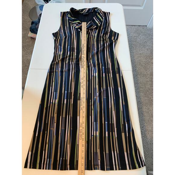 Mixit Geometrical Dress Womens Size Medium Brown Black Cowl Neck Sleeveless - Picture 8 of 8